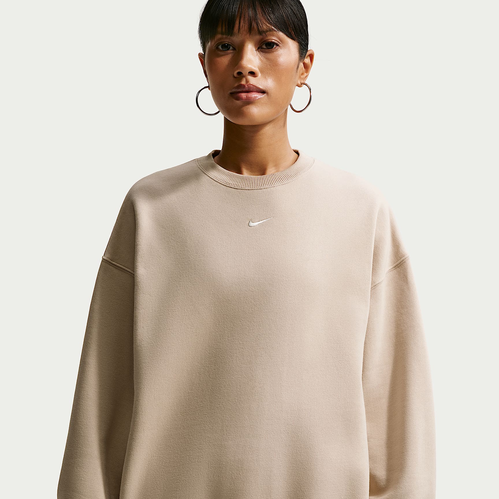 Nike Studio Fleece Medium Weight Women's Oversized Crew-Neck